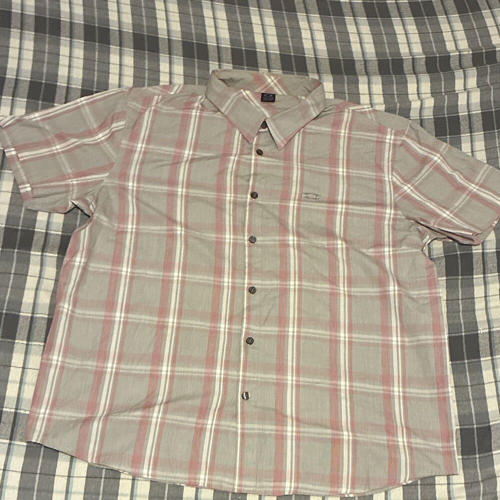 Oakley Men's Plaid Shirt Short Sleeve Casual Button-Up XXL